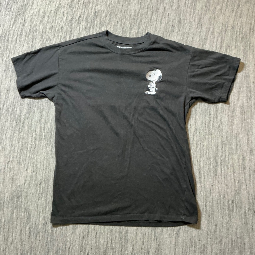Peanuts Snoopy Charlie Brown Gang Graphic T-Shirt Black XS